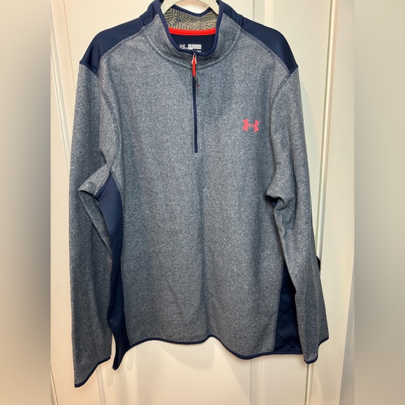 Under Armour Other - Under Armour Loose Cold-Gear Men's 2XL 1/4 Zip Navy/Grey Long Sleeve Pullover